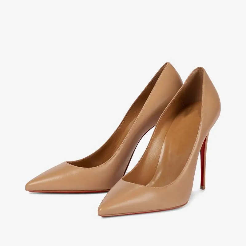 Refined Medium Beige Leather Pumps