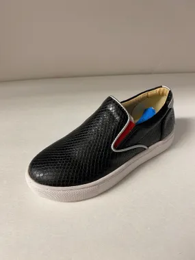 SALE Villa 118 Mandy Textured Leather Silver Trimmed Slip On Sneaker