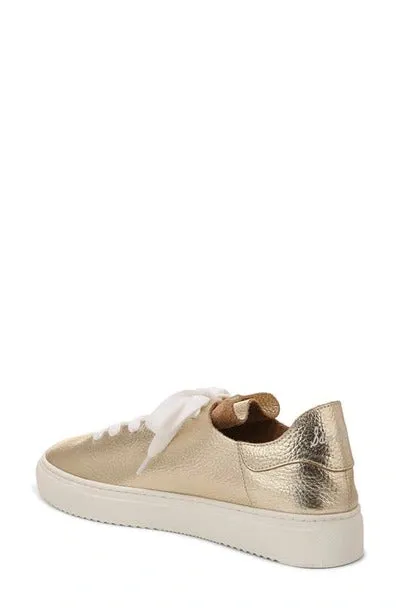 Sam Edelman Poppy Gold Leather Lace-Up Chunky Platform Low Top Flats Sneakers