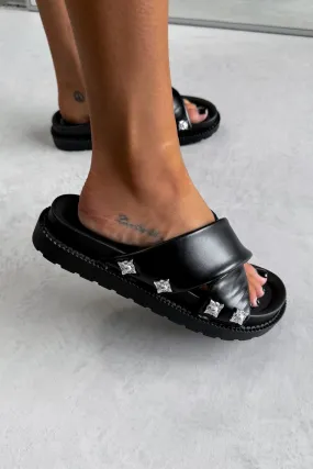 SIANI Chunky Studded Sliders - Black