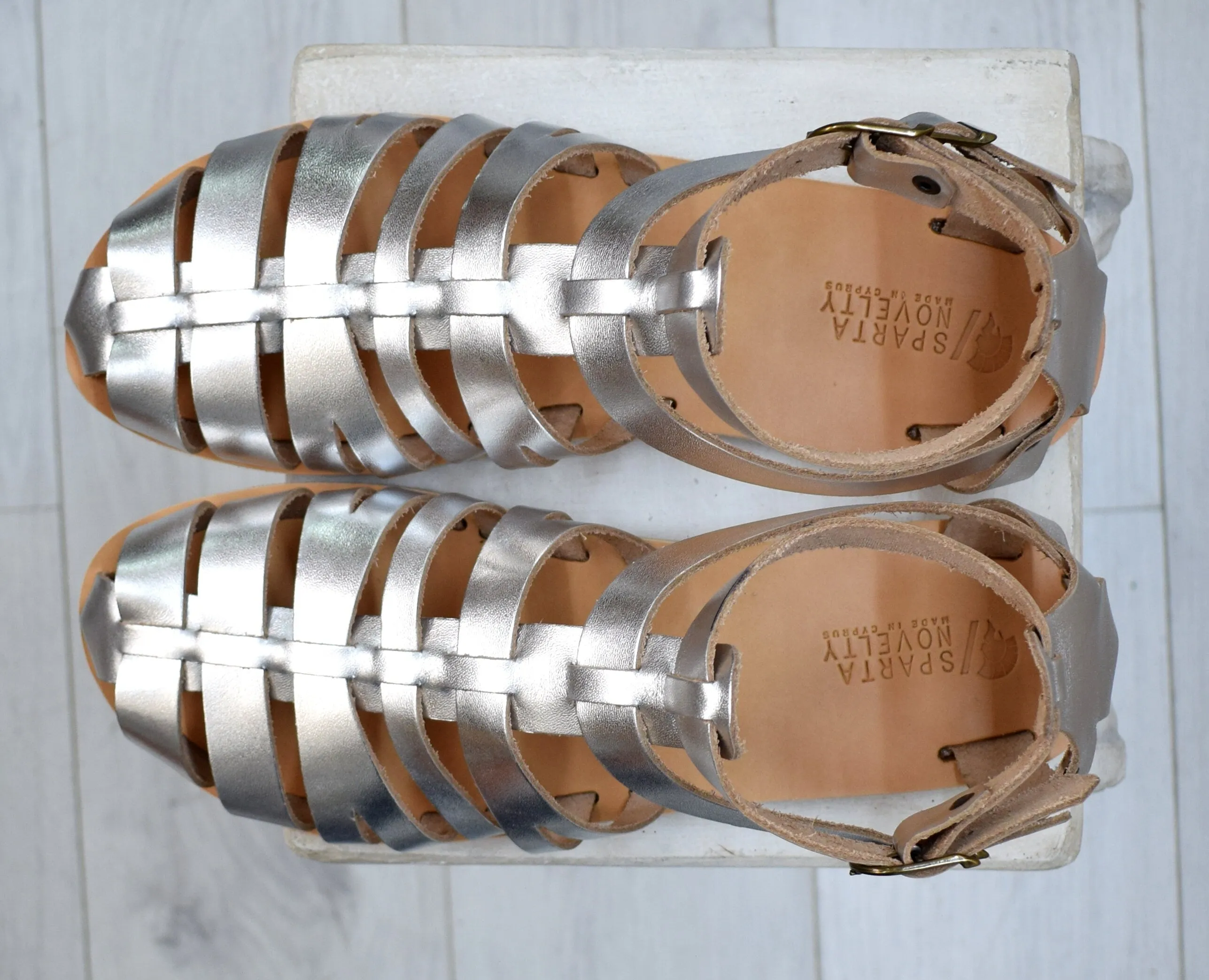 Silver Gladiator Spartan Grecian Huarache Sandals