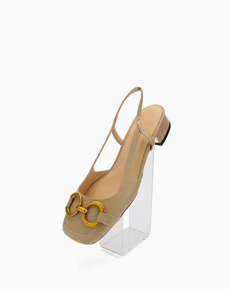 Slingback Block Heel Party Dress Sandals