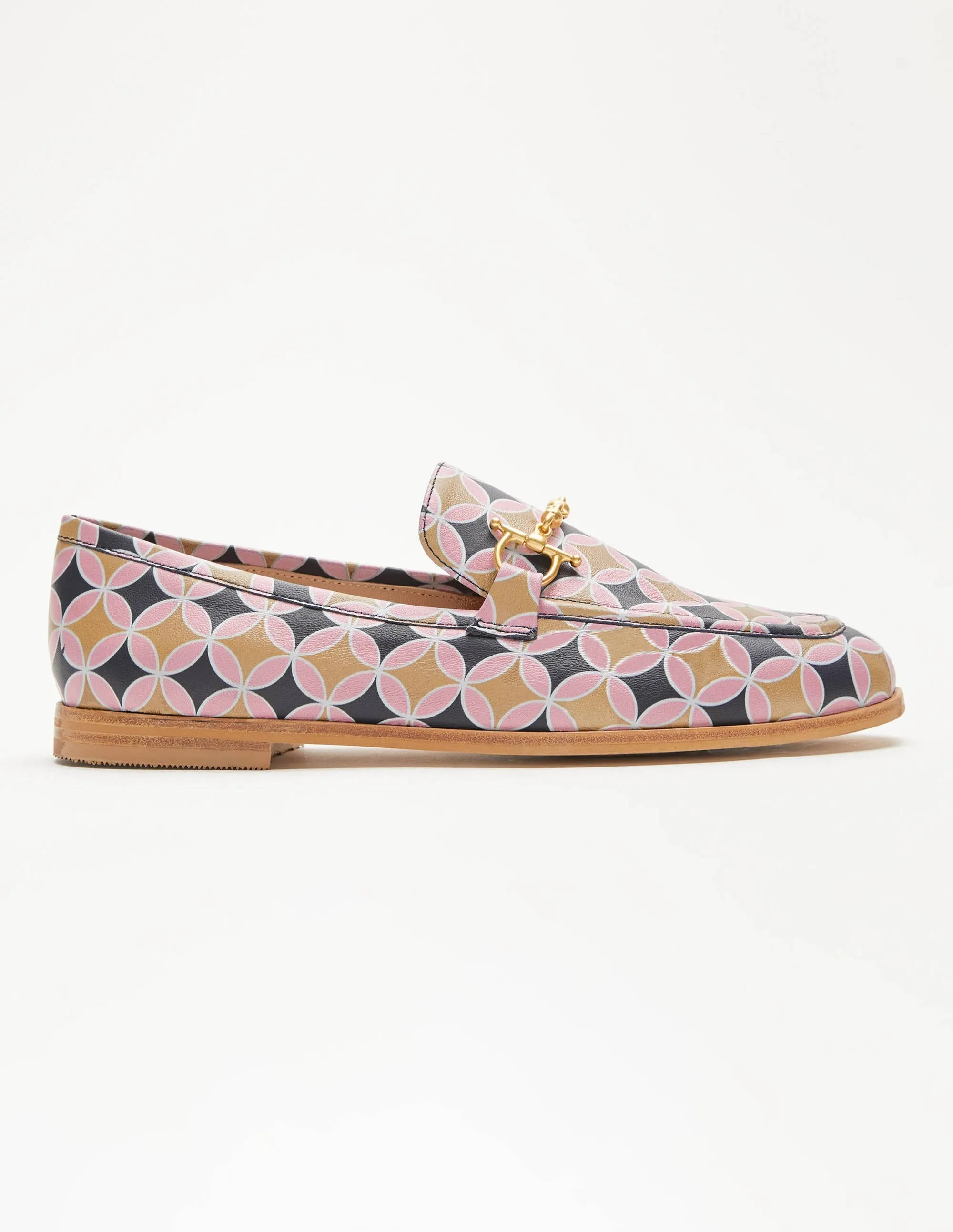 Snaffle Detail Leather Loafers-Camel, Spiro
