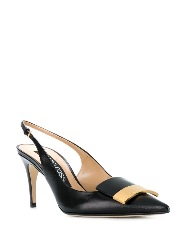 Sr1 Black Sling-Back Sandals( carryover style)