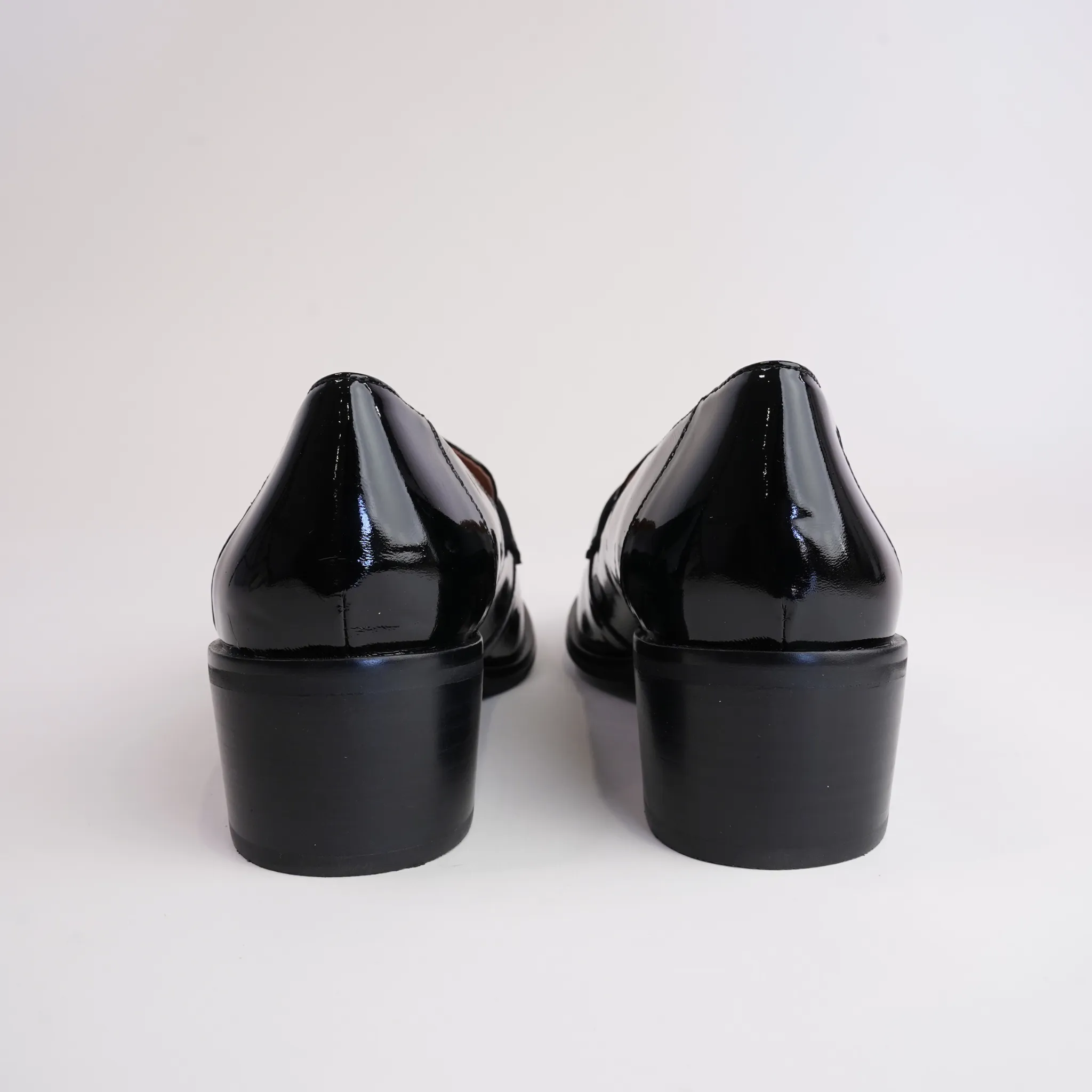 Stiller Black Patent Leather Heeled Loafers