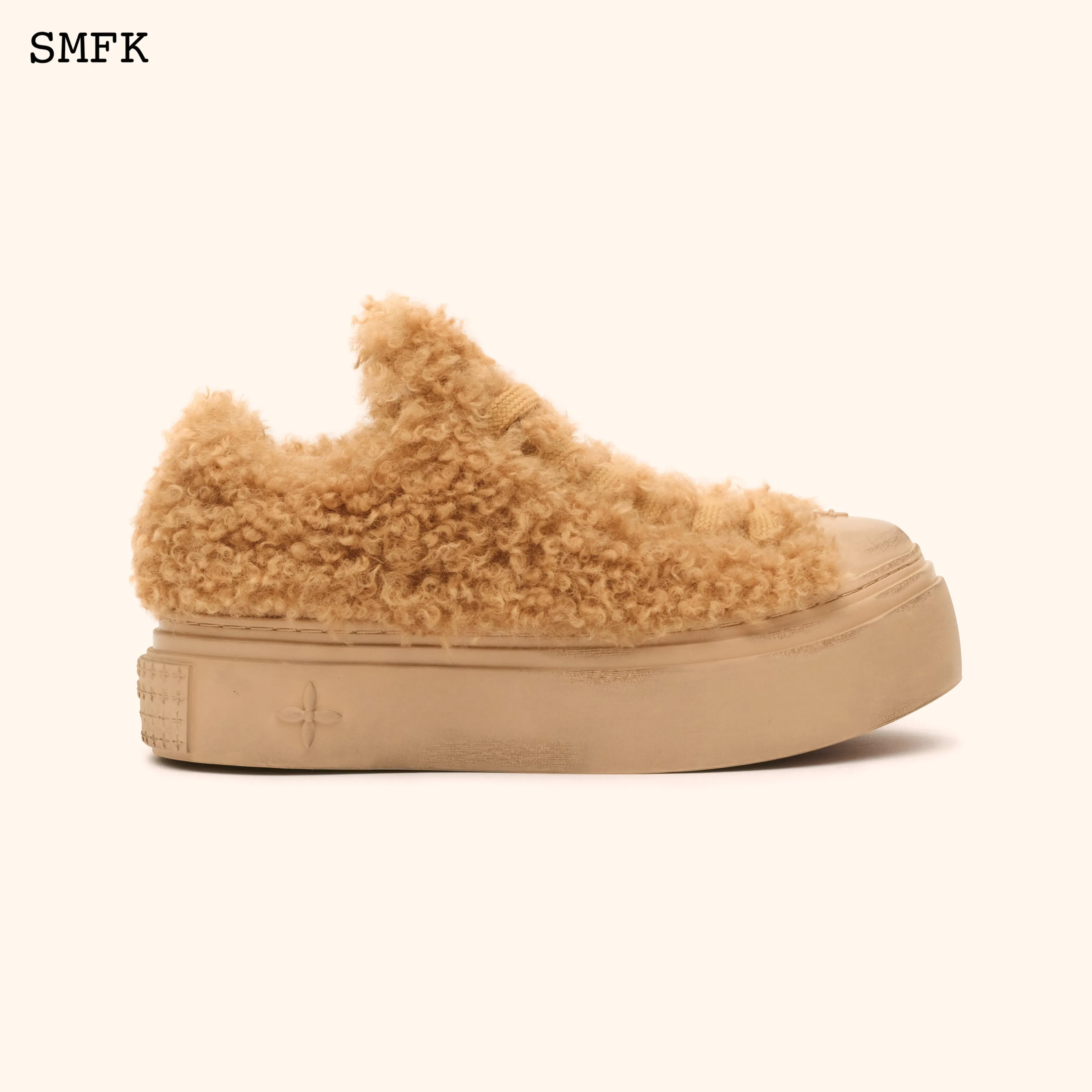 Super Model Gingerbread Furry Skate Shoes