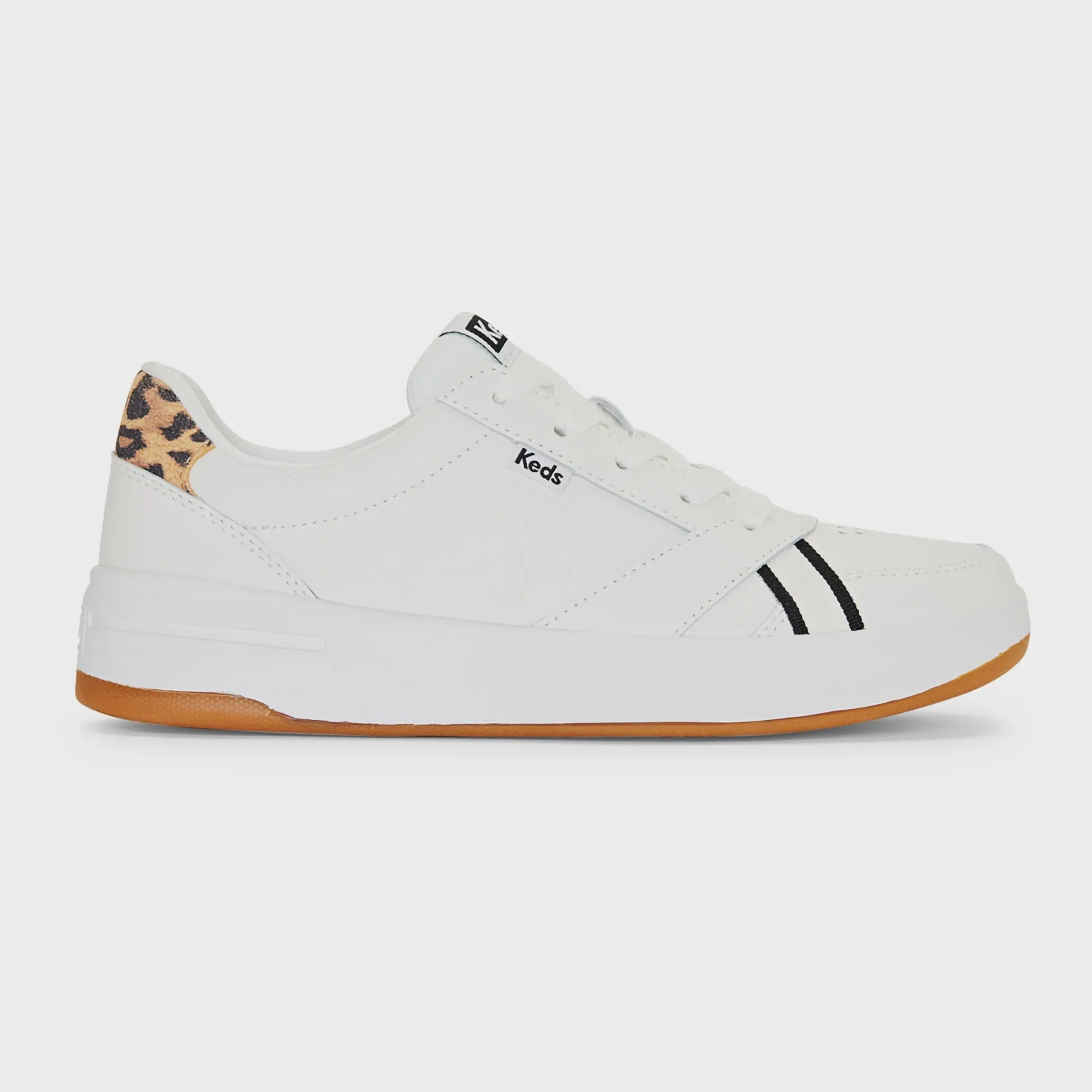 The Court Leather - White Leopard