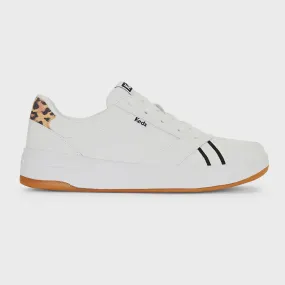 The Court Leather - White Leopard