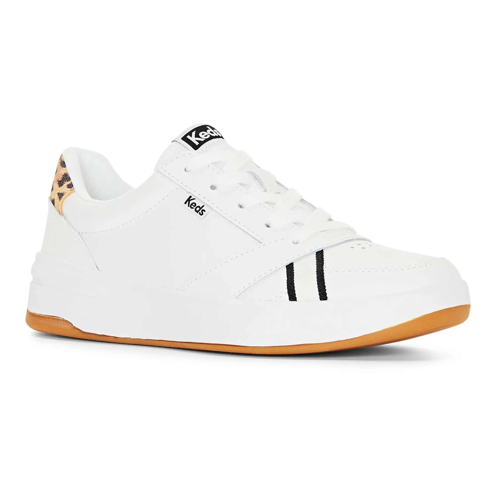 The Court Leather - White Leopard