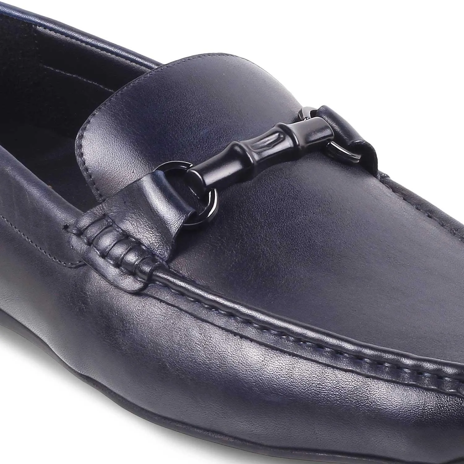 The Porter Navy Men's Leather Loafers Tresmode