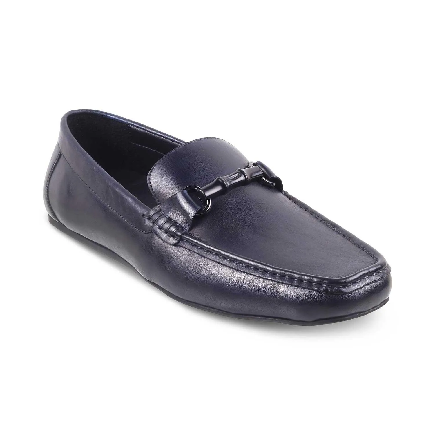 The Porter Navy Men's Leather Loafers Tresmode