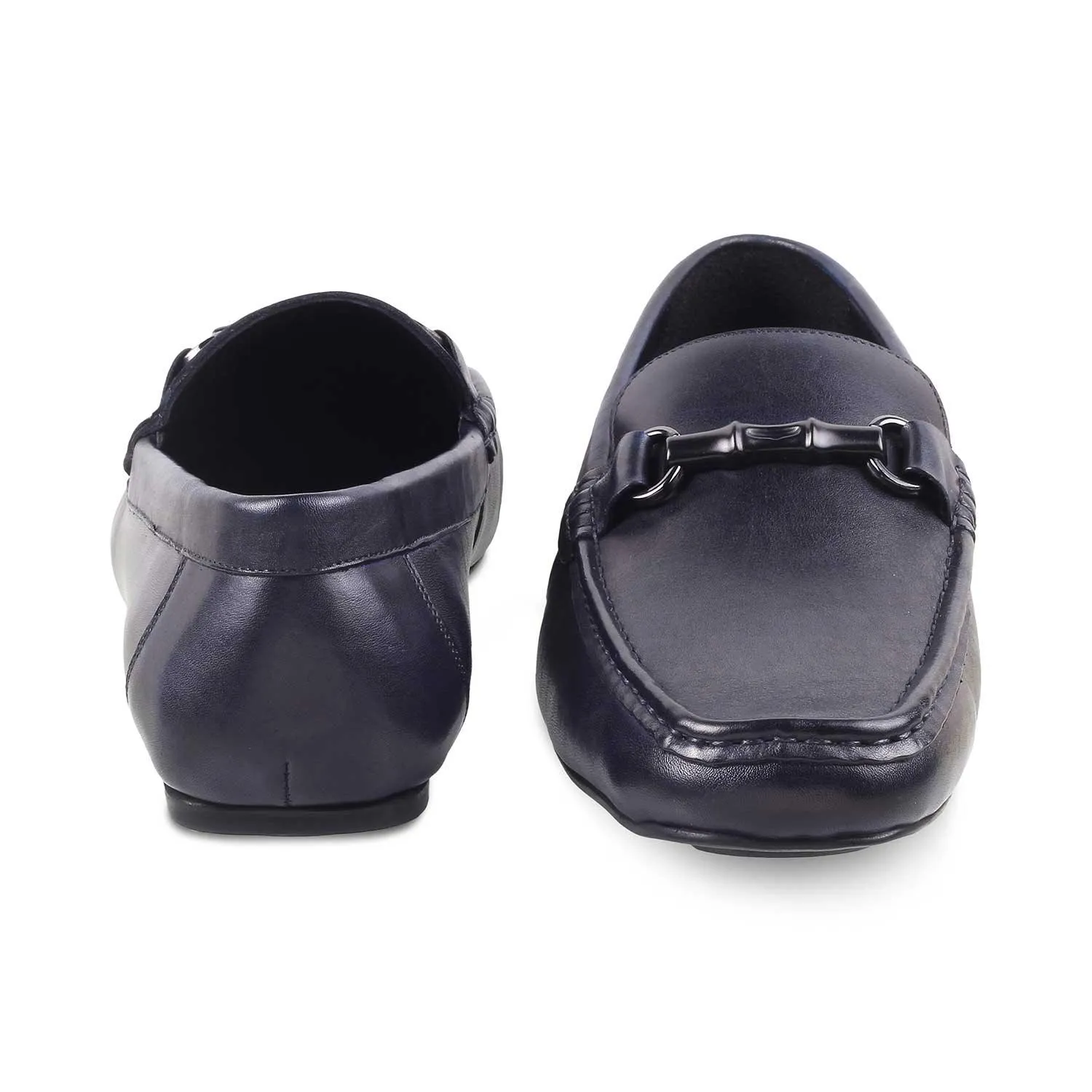 The Porter Navy Men's Leather Loafers Tresmode