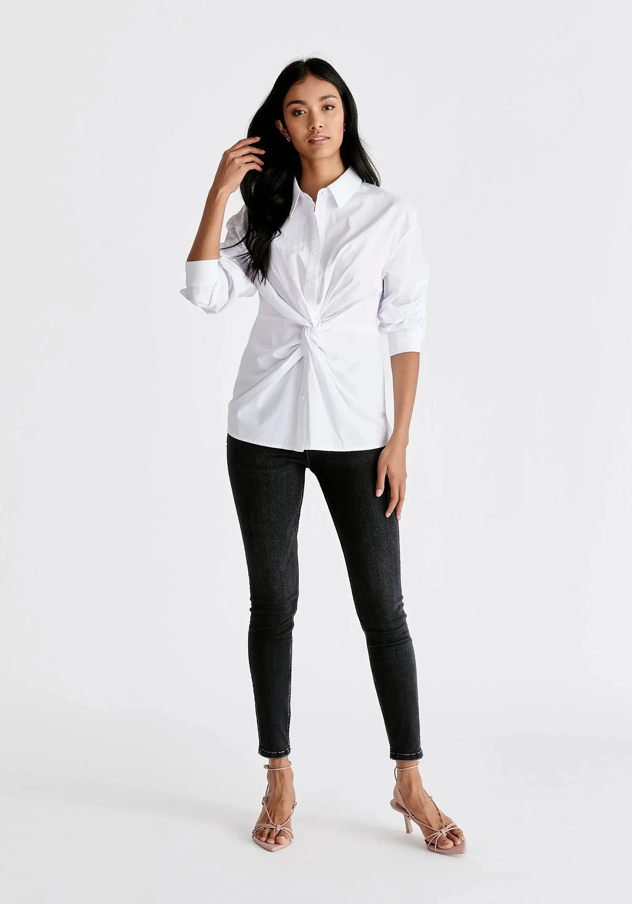 White Twist Detail Shirt