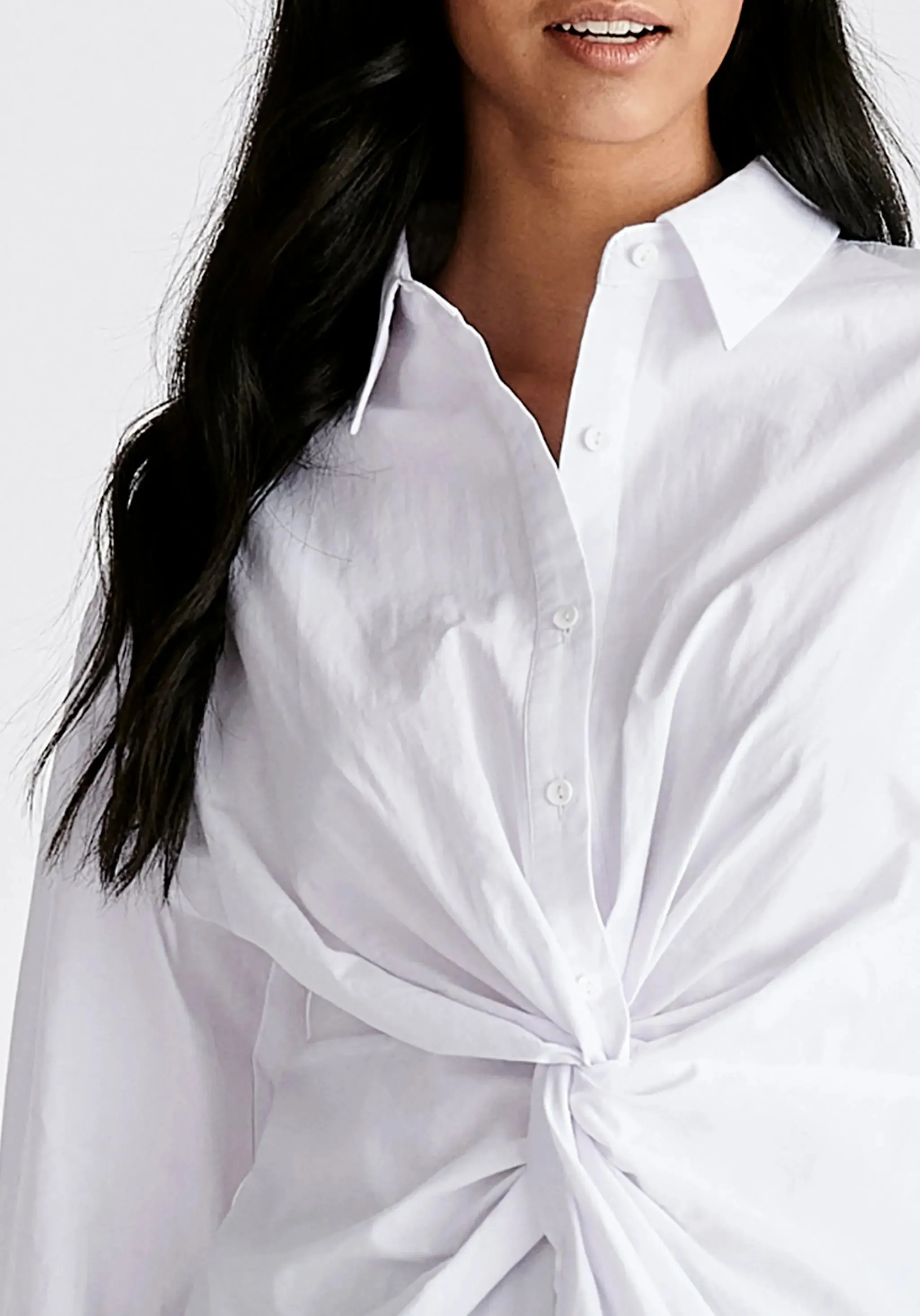 White Twist Detail Shirt
