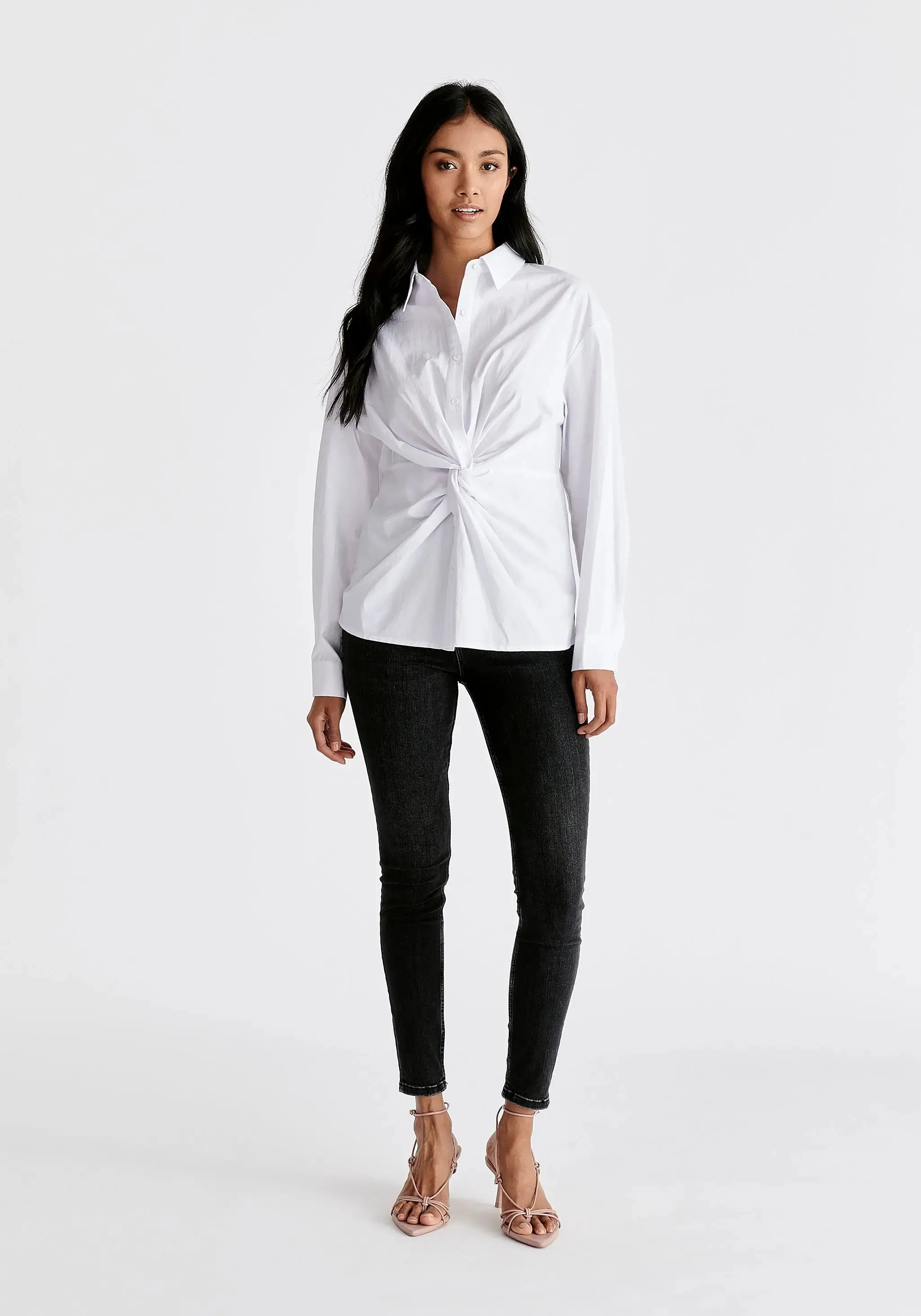 White Twist Detail Shirt