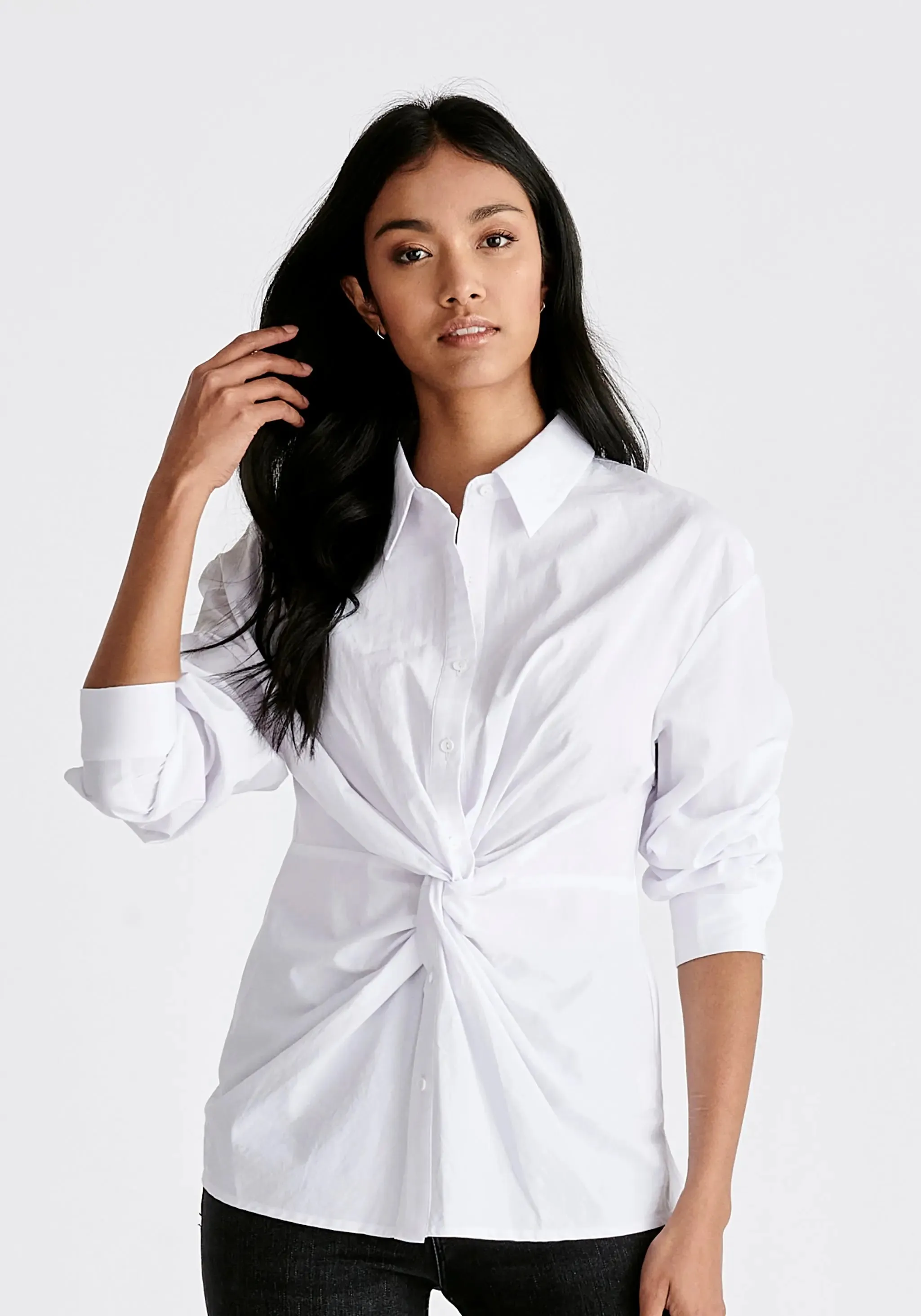 White Twist Detail Shirt