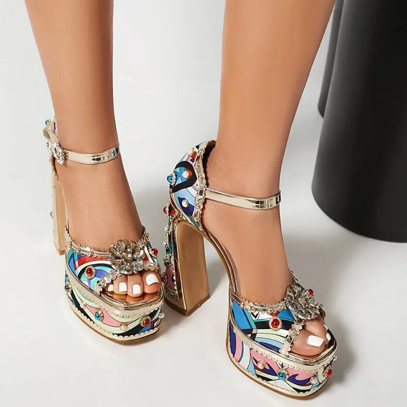 Wilma Embellished Platform Sandals
