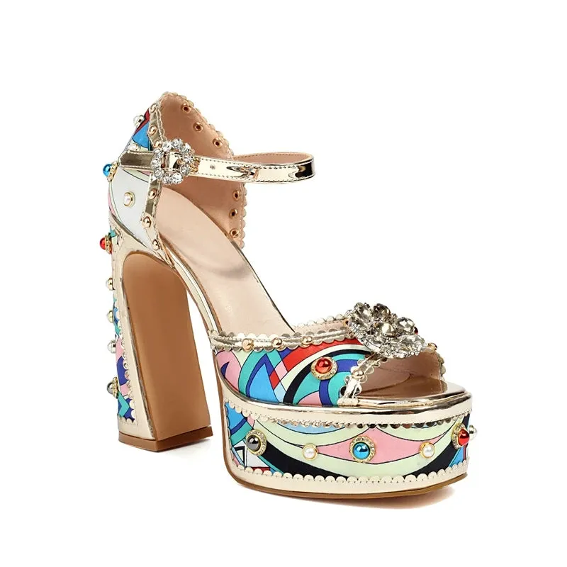 Wilma Embellished Platform Sandals