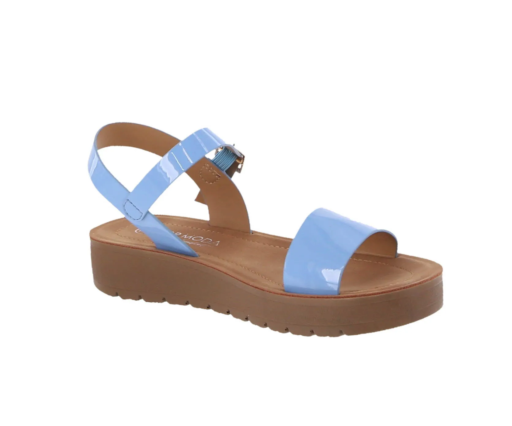 WOMAN'S SHOES LIGTH BLUE PAT SANDALS SALVIA-12