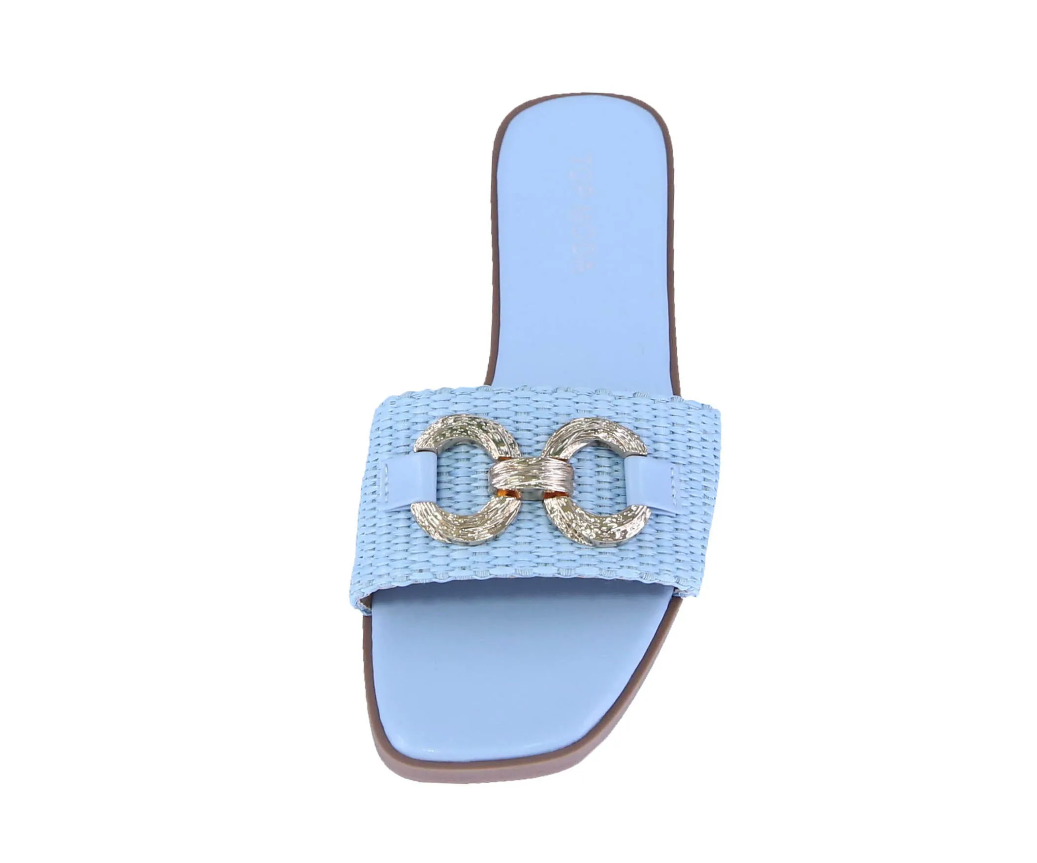 WOMAN'S SHOES LIGTH BLUE RAFFIA SANDALS DOHA-1