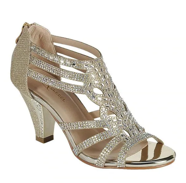 Women Glitter Dress Shoes Rhinestone Crystal High Heel Sandals by Forever Perform-60