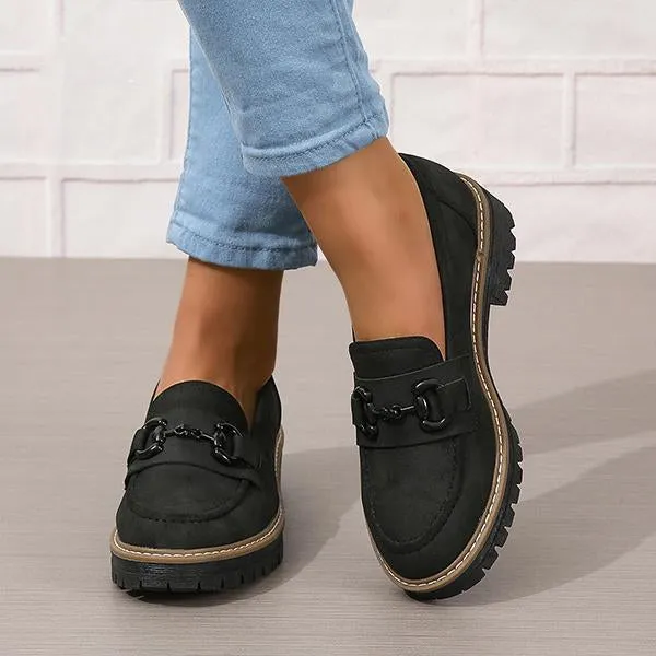 Women's Stylish Horsebit Slip-on Thick Sole Loafers 45134129S