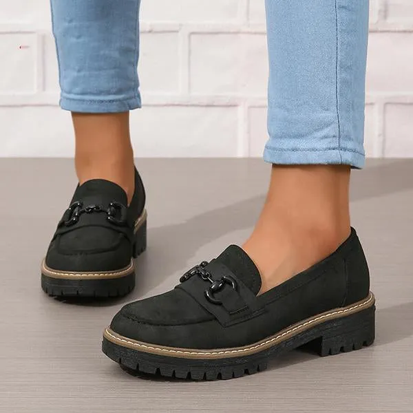 Women's Stylish Horsebit Slip-on Thick Sole Loafers 45134129S