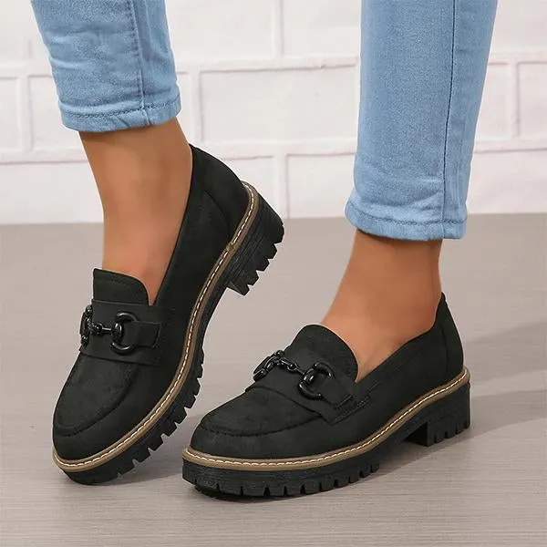 Women's Stylish Horsebit Slip-on Thick Sole Loafers 45134129S