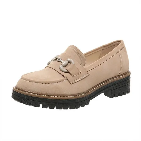 Women's Stylish Horsebit Slip-on Thick Sole Loafers 45134129S