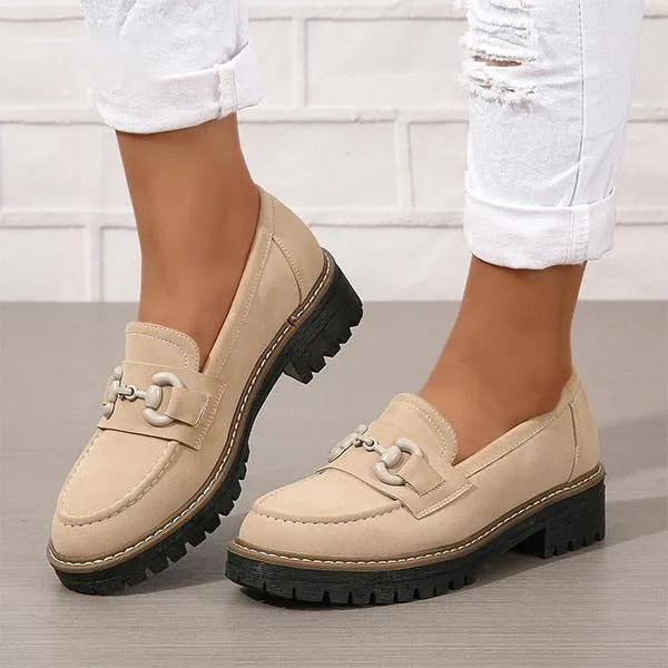 Women's Stylish Horsebit Slip-on Thick Sole Loafers 45134129S