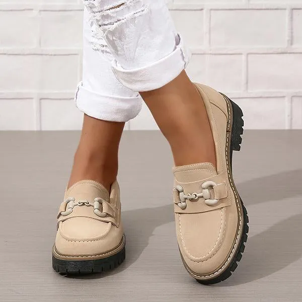 Women's Stylish Horsebit Slip-on Thick Sole Loafers 45134129S