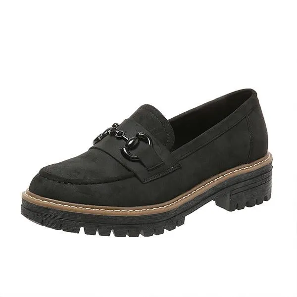 Women's Stylish Horsebit Slip-on Thick Sole Loafers 45134129S