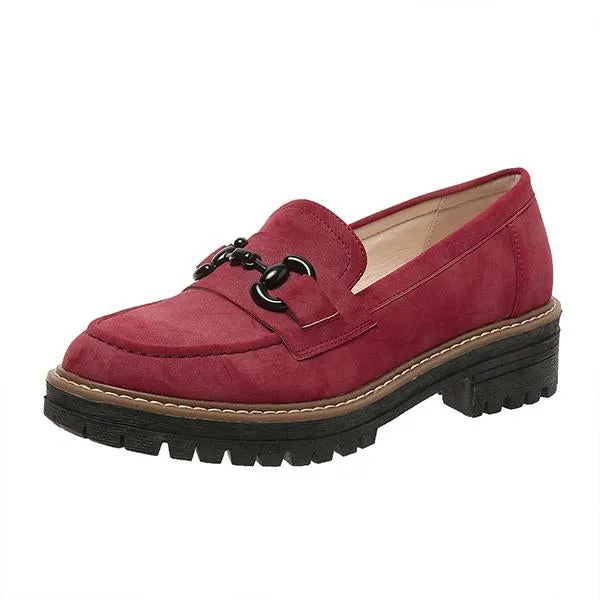 Women's Stylish Horsebit Slip-on Thick Sole Loafers 45134129S