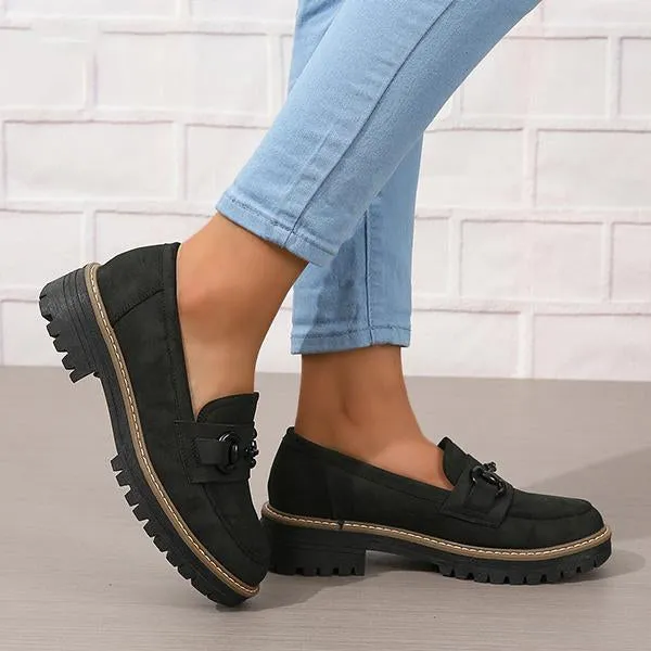 Women's Stylish Horsebit Slip-on Thick Sole Loafers 45134129S